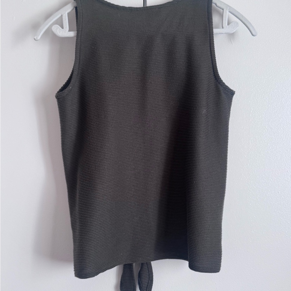 LOFT | Olive Tie-Front Tank Top | Ribbed - Picture 4 of 4